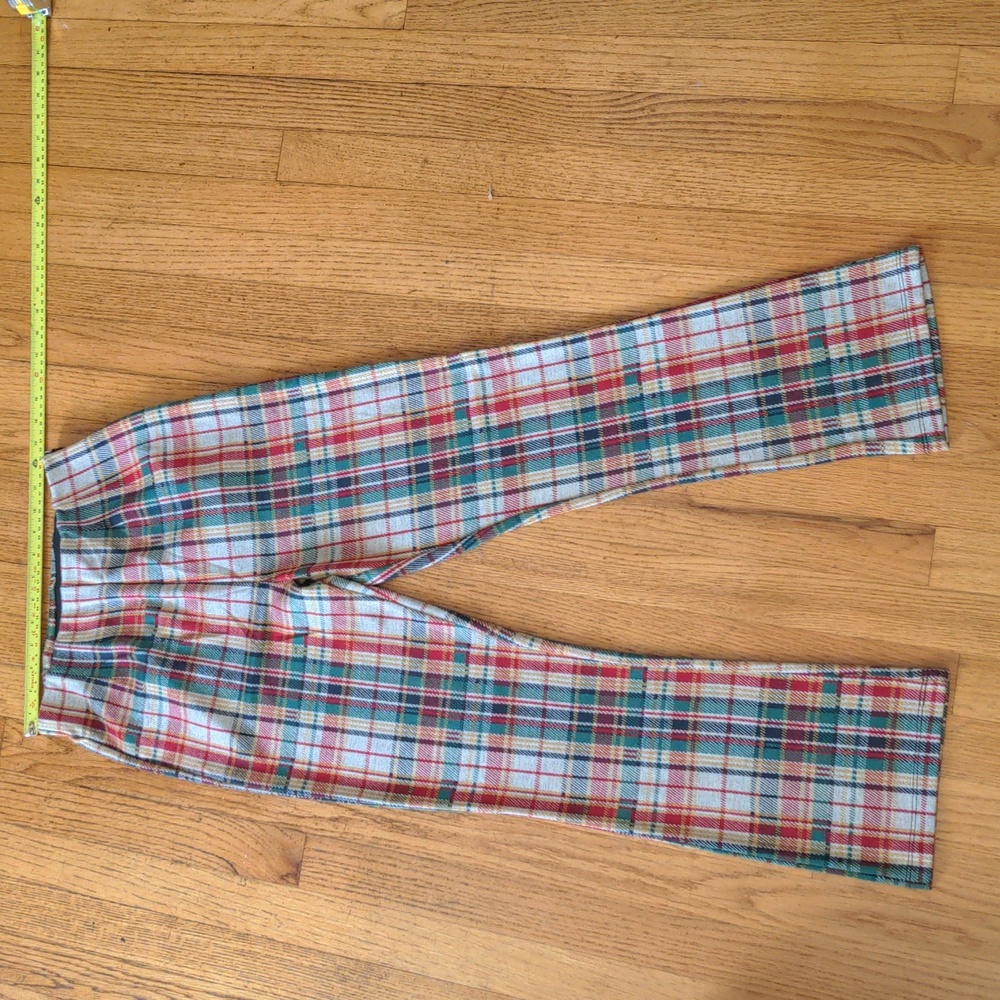 Free People Clean Crop Plaid Flare Pants